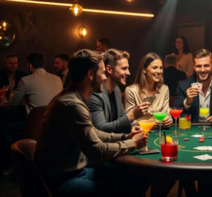 Stół pokerowy w klimatycznym, nocnym barze Aftepl Club